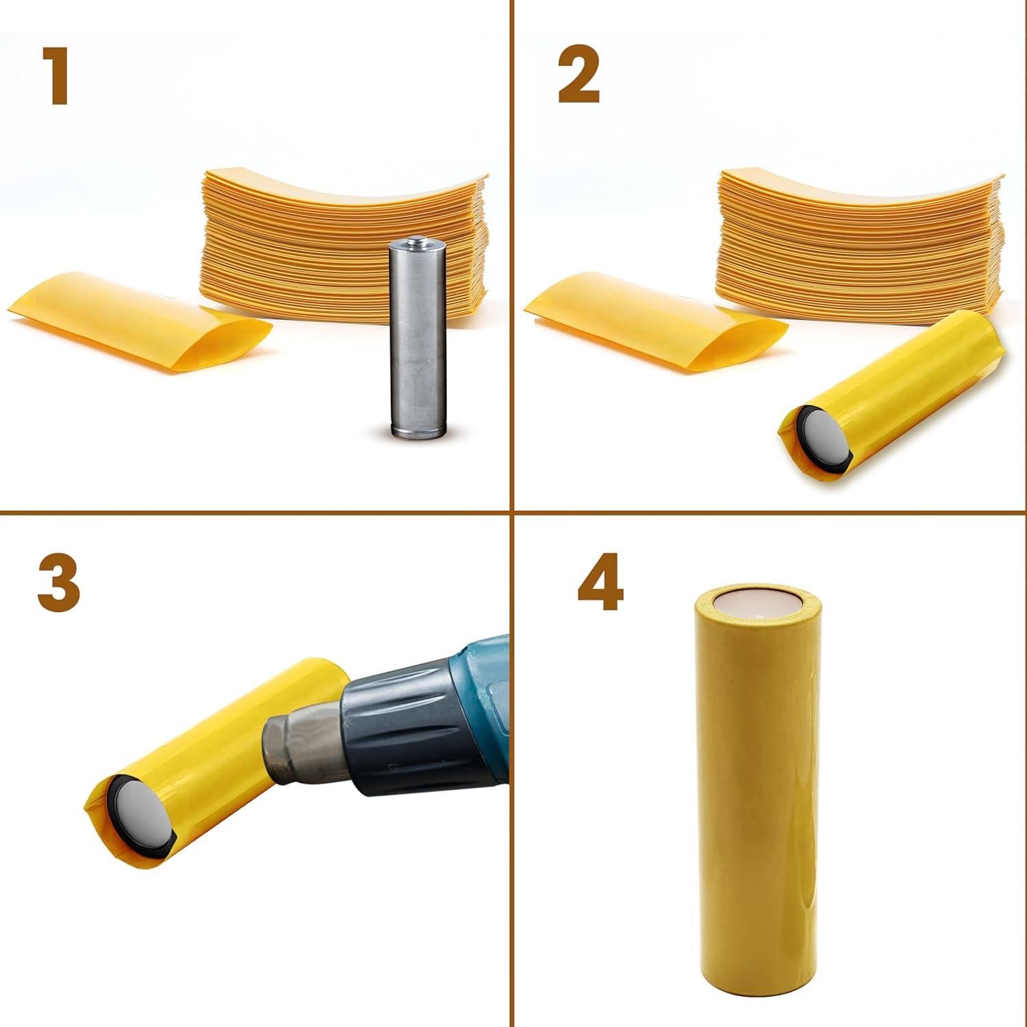 100 Fundas Termocontraíbles Aislantes para Batería 21700