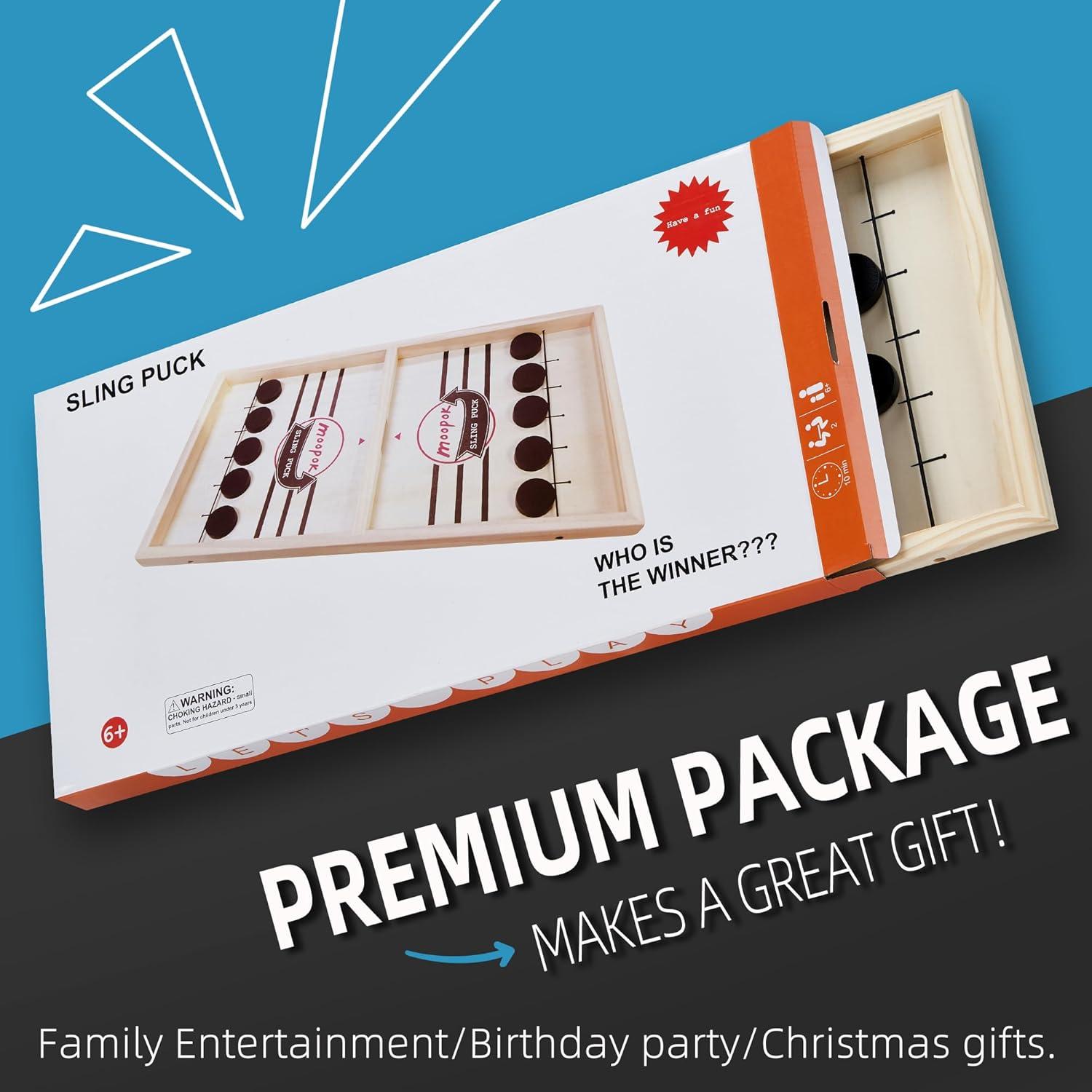 Juego de Pucks Rápido Moopok - Hockey de Aire de Madera