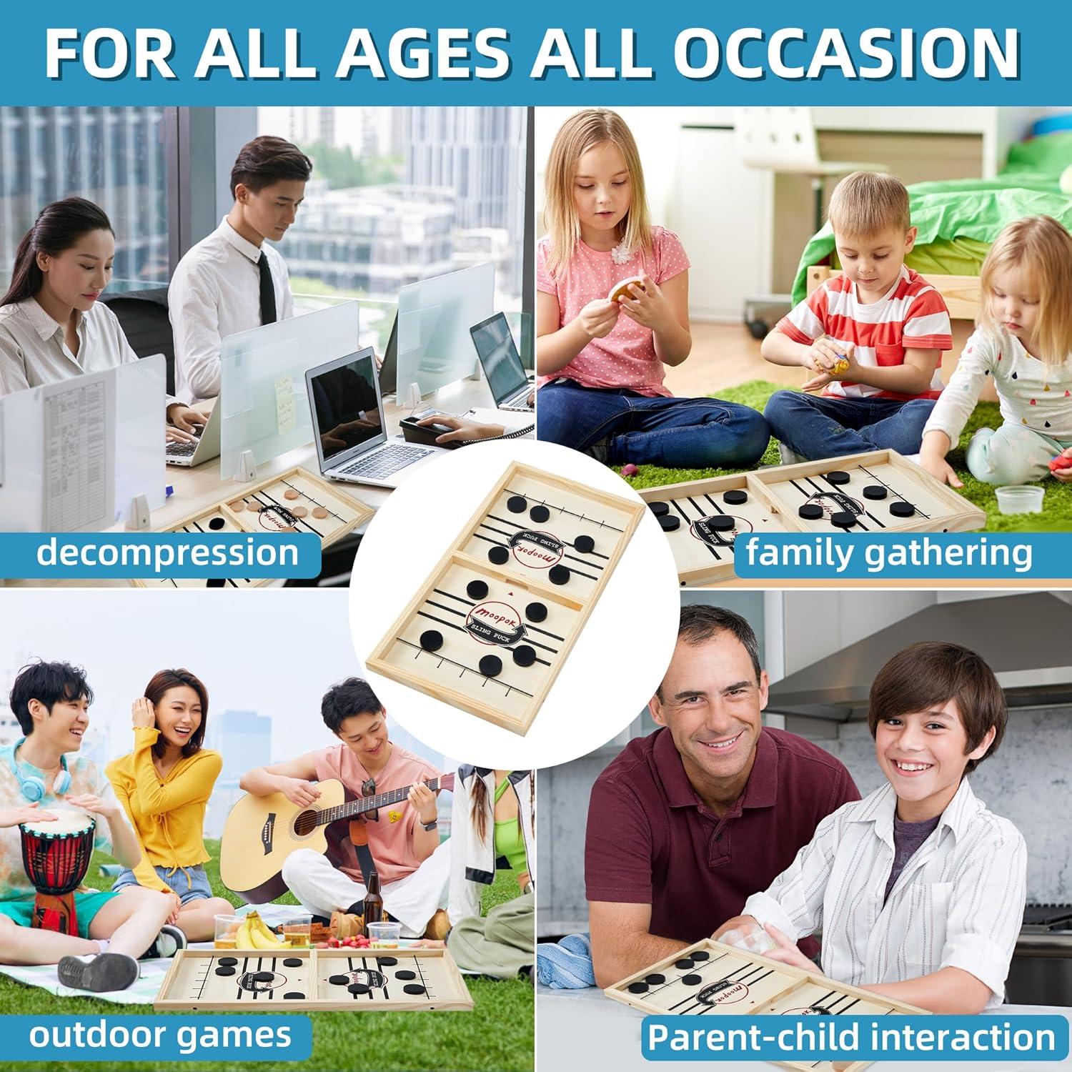 Juego de Pucks Rápido Moopok - Hockey de Aire de Madera