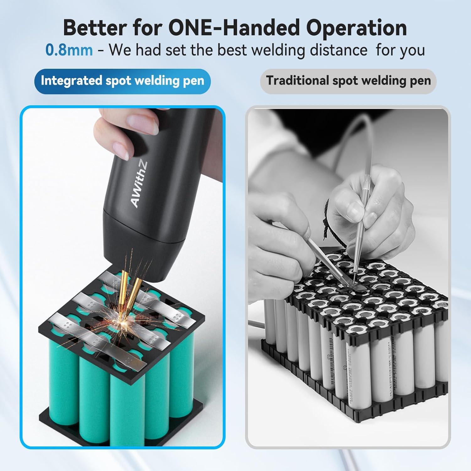 Soldador de Puntos Portátil AWithZ H1 11 Marchas para Baterías 18650