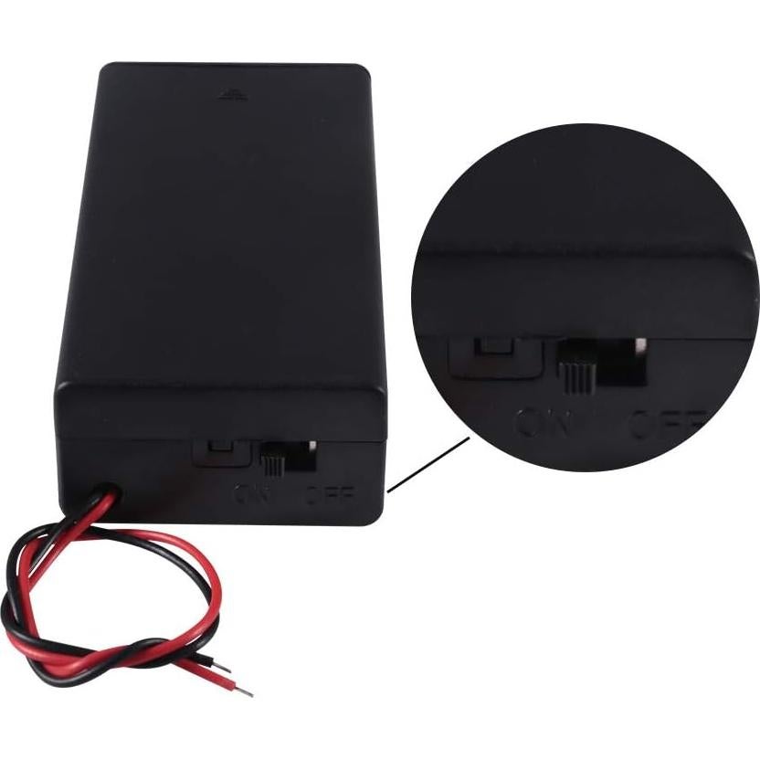 Caja de Almacenamiento para 2 Baterías 18650 Aoicrie con Interruptor