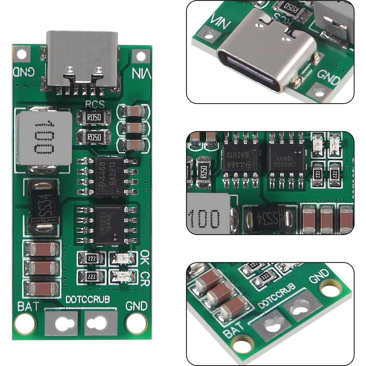 Cargador LiPo Polímero 3PCS Tipo C 2S 3S 4S 4A 18650