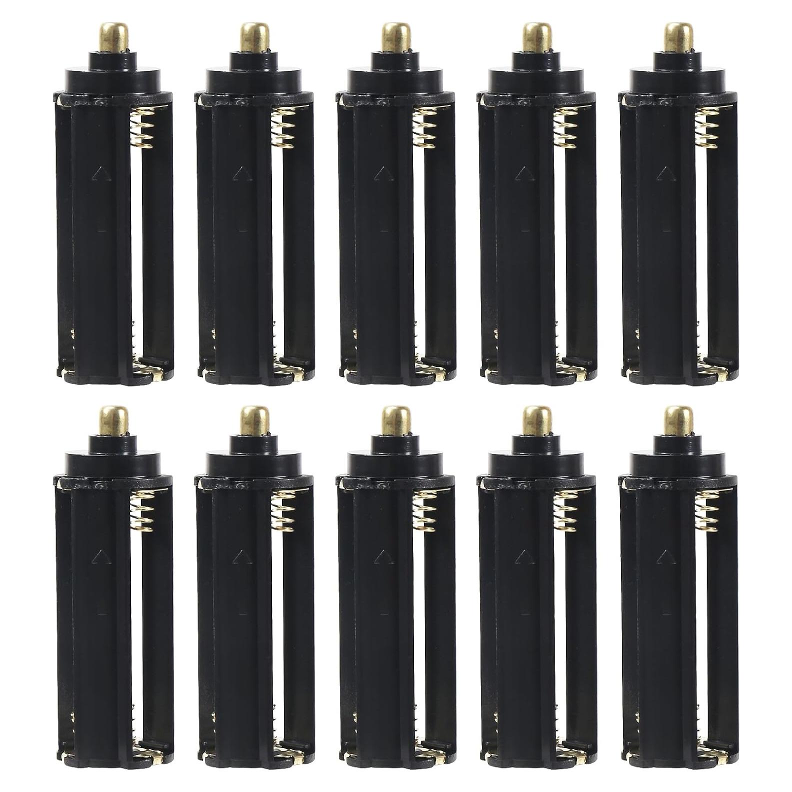 10pcs Soporte de Batería Cilíndrica Negra para 3 Baterías AAA