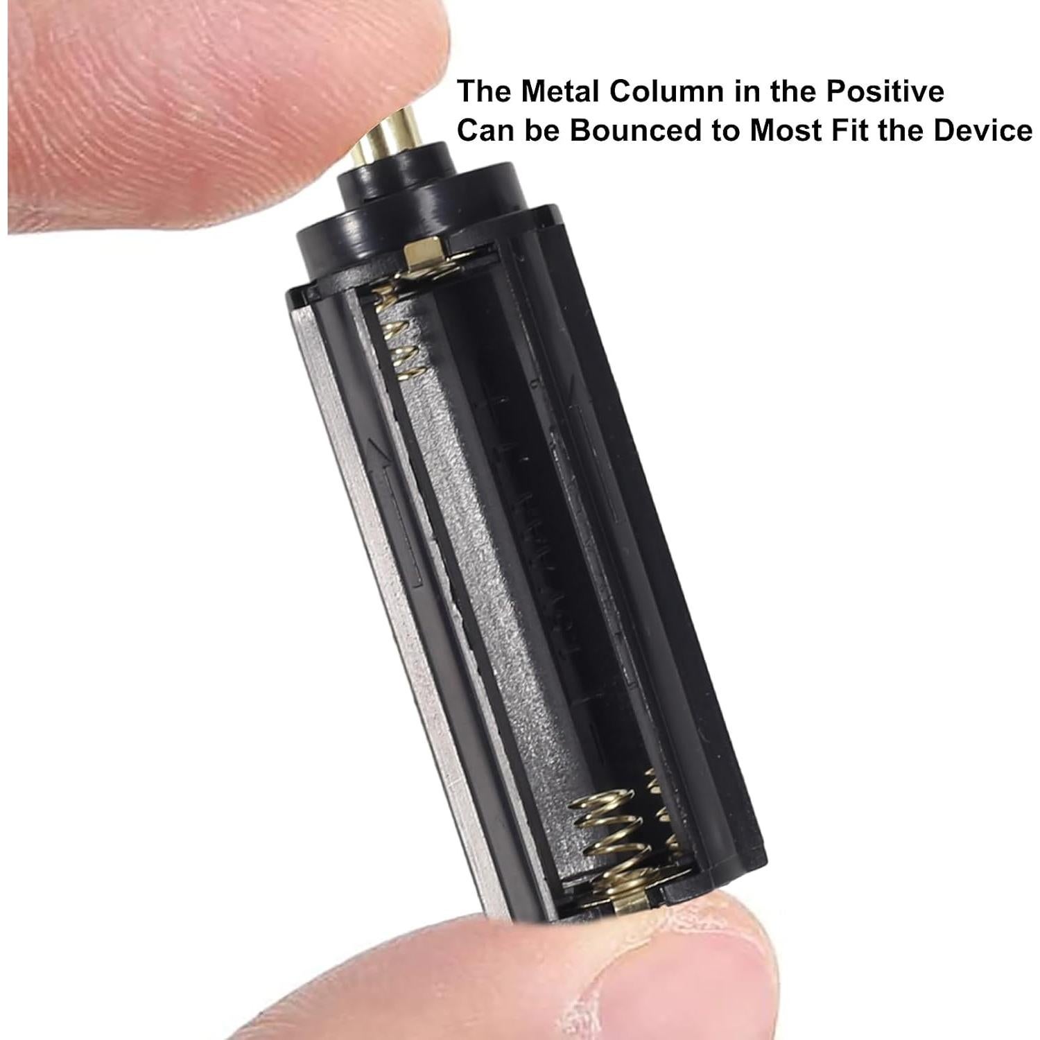 10pcs Soporte de Batería Cilíndrica Negra para 3 Baterías AAA