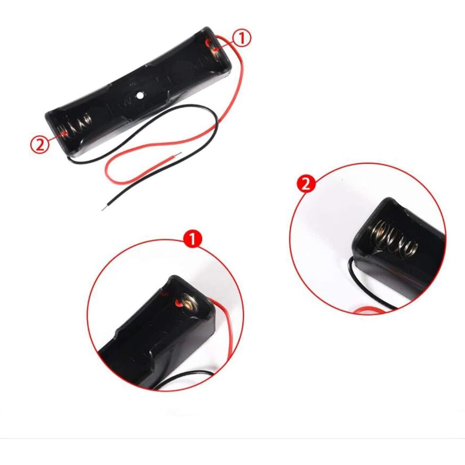 Kit Soporte de Batería 18650 1/2/3/4 Ranuras AEDIKO