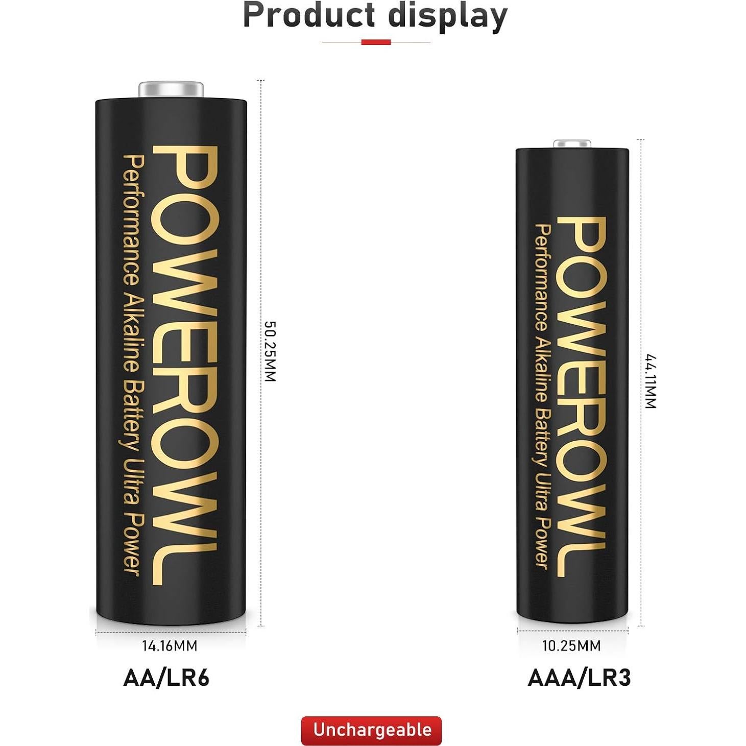 Baterías Alcalinas AA AAA y CR2025 POWEROWL Combo 16 Pcs