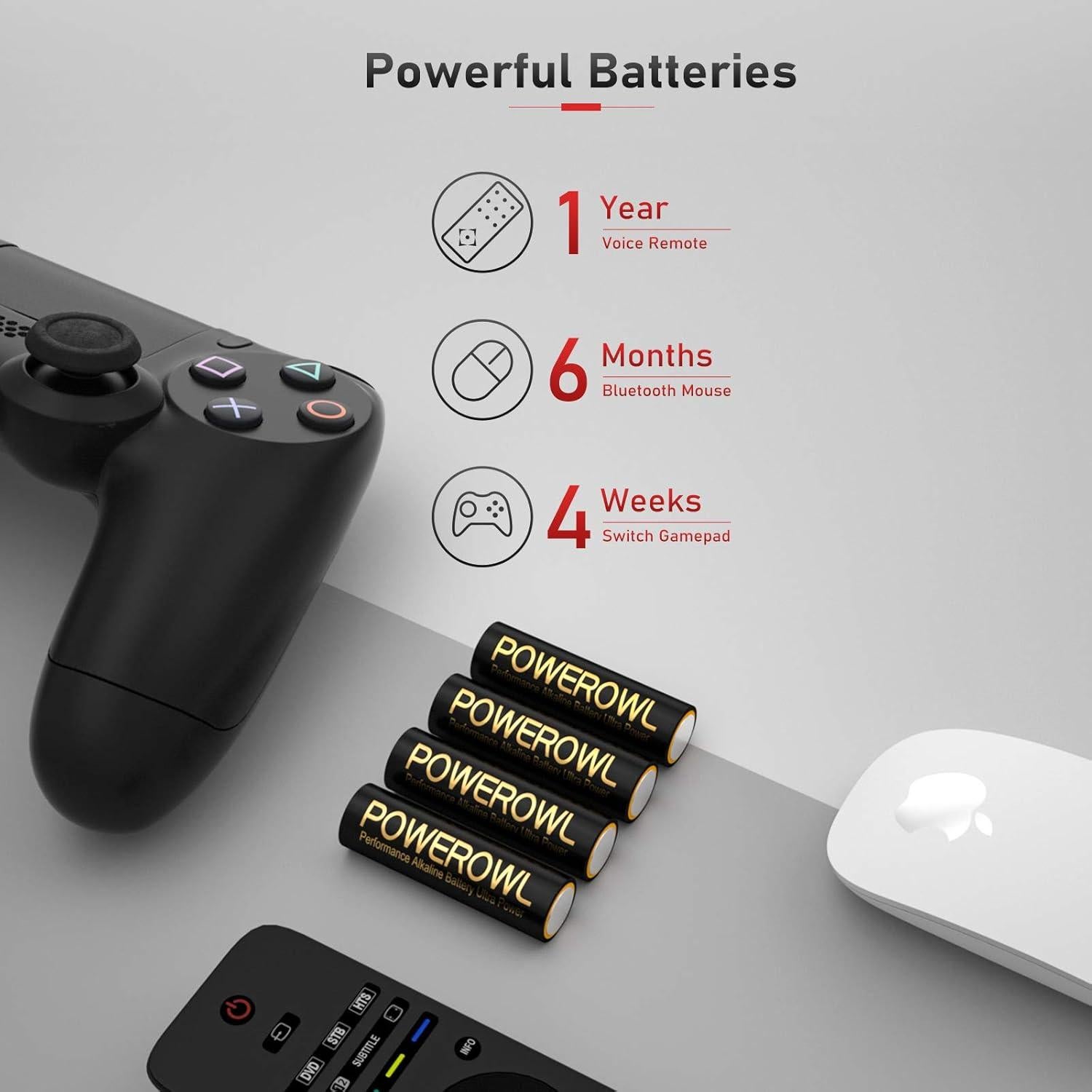 Baterías Alcalinas AA AAA y CR2025 POWEROWL Combo 16 Pcs