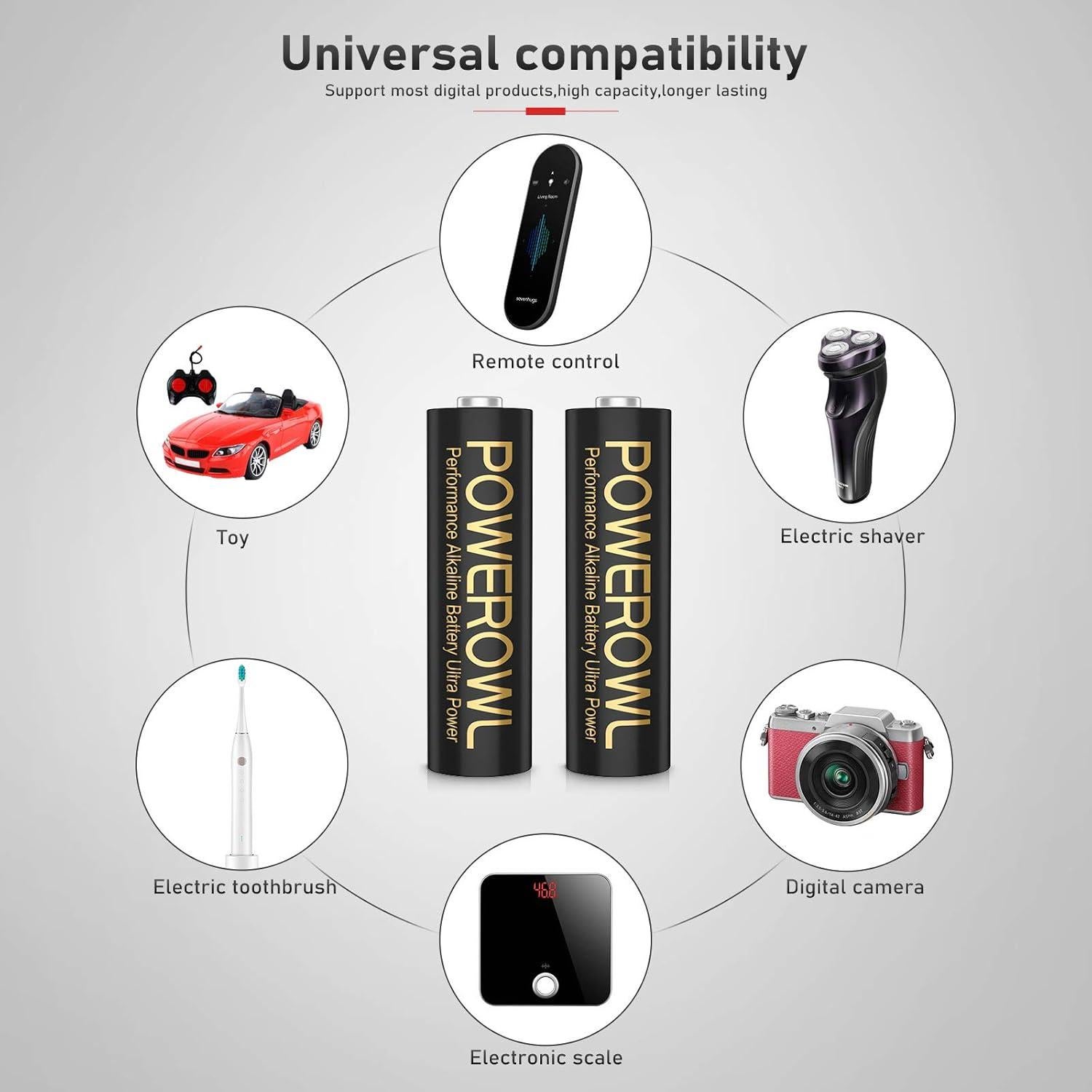 Baterías Alcalinas AA AAA y CR2025 POWEROWL Combo 16 Pcs