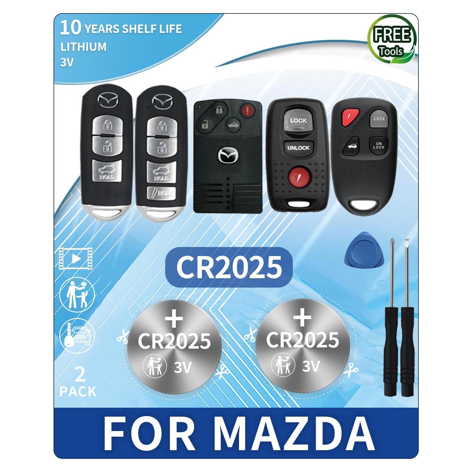 Baterías CR2025 para Llave Remota Mazda - Paquete de 2