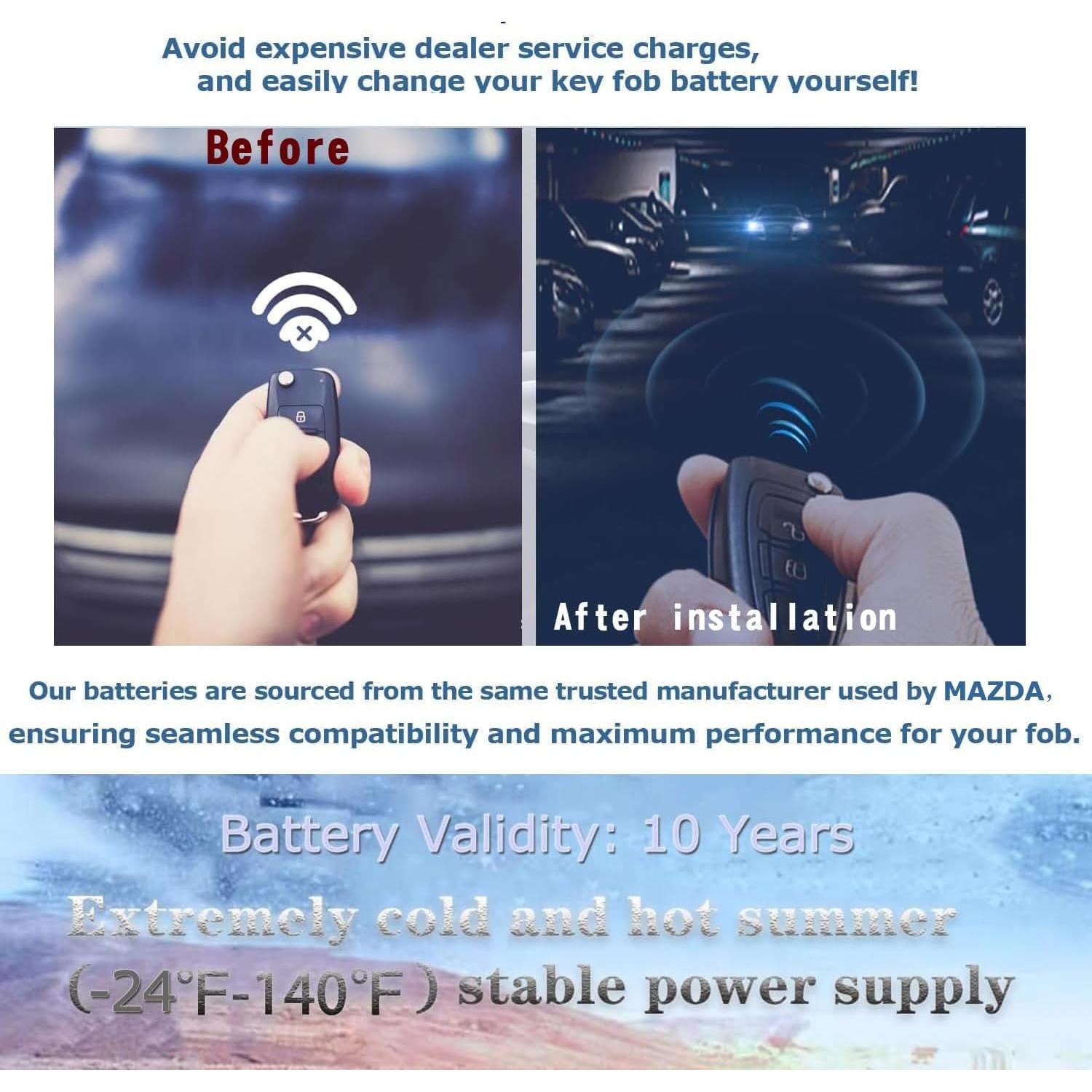 Baterías CR2025 para Llave Remota Mazda - Paquete de 2