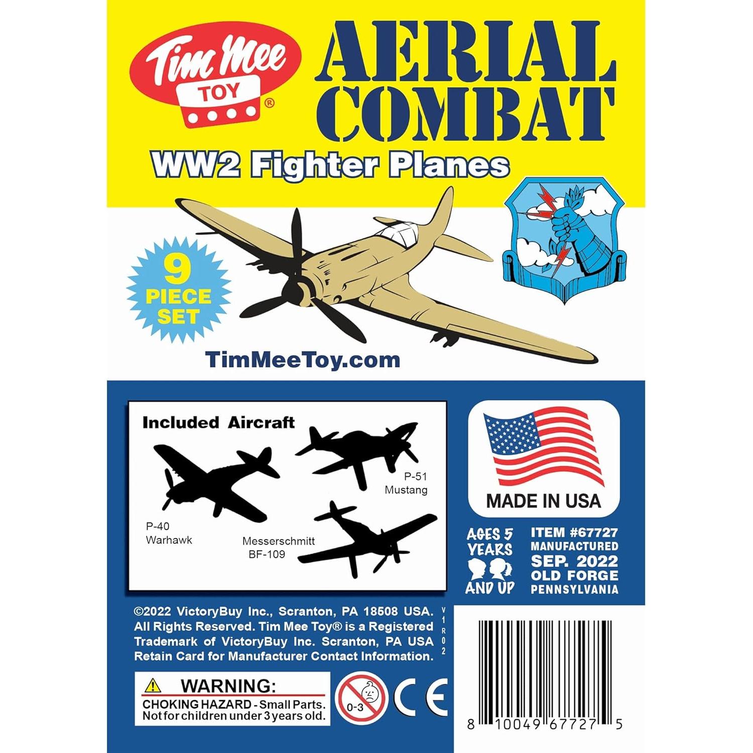 Aviones de Combate WW2 TimMee 9 Piezas Tan 1:100