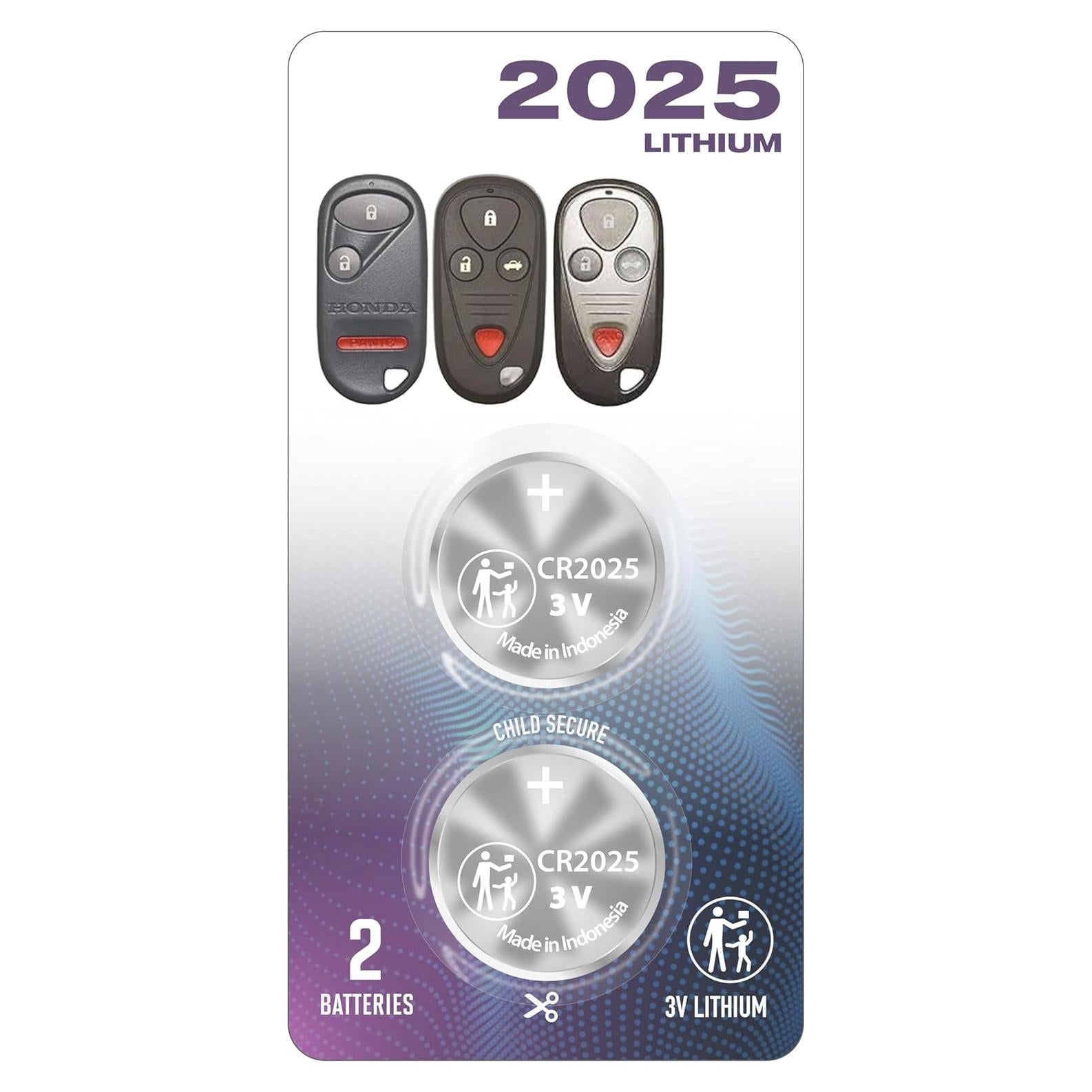 Paquete de 2 Baterías CR2025 OEM Honda Acura + Herramienta