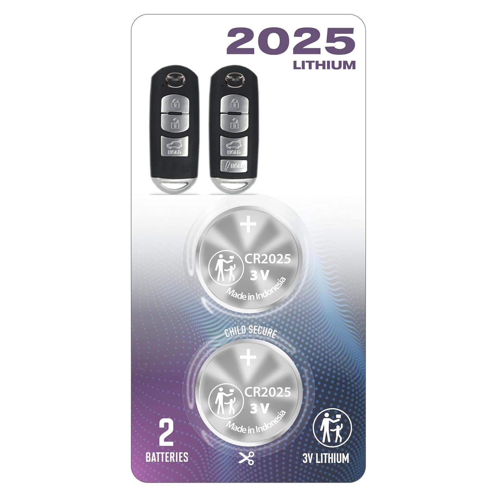 Baterías CR2025 para Llave Remota Toyota Mazda 2009-2020