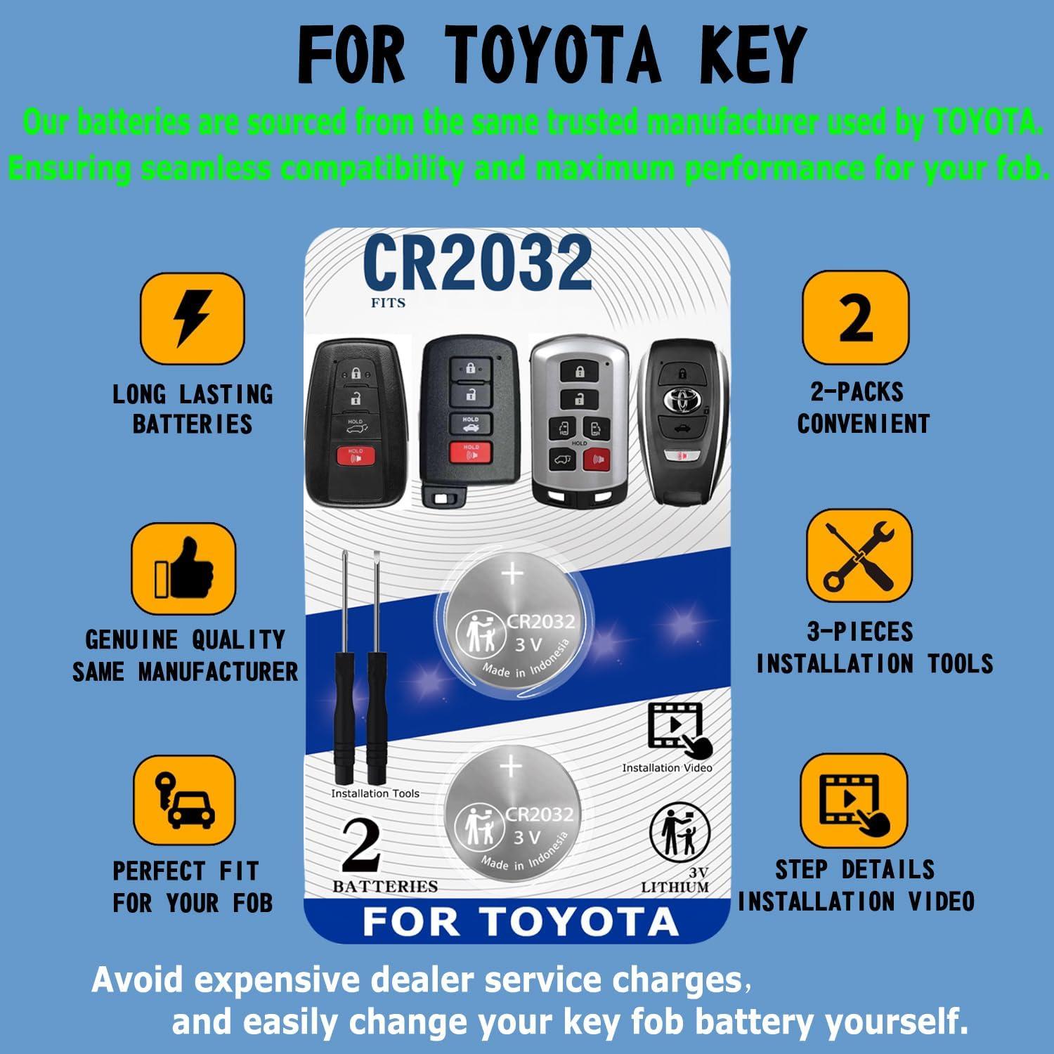 Kit de Baterías CR2032 para Llave Toyota - Paquete de 2