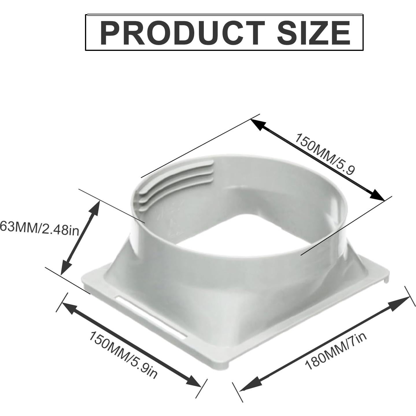 Acoplador Cuadrado a Redondo Kifiray 5.9cm para A/C