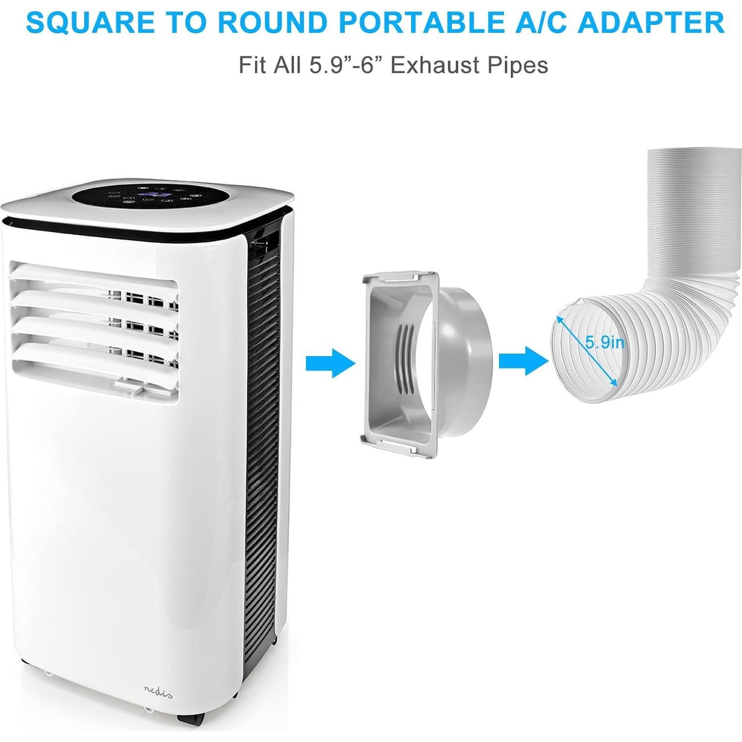 Acoplador Cuadrado a Redondo Kifiray 5.9cm para A/C