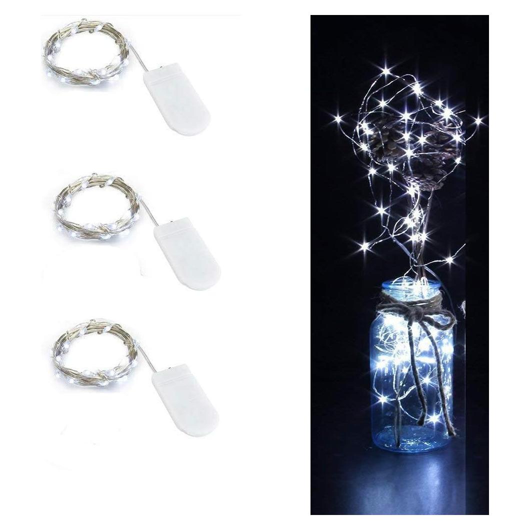 Paquete de 3 luces LED de cuerda HDSHIMAO 2m con 20 micro LED