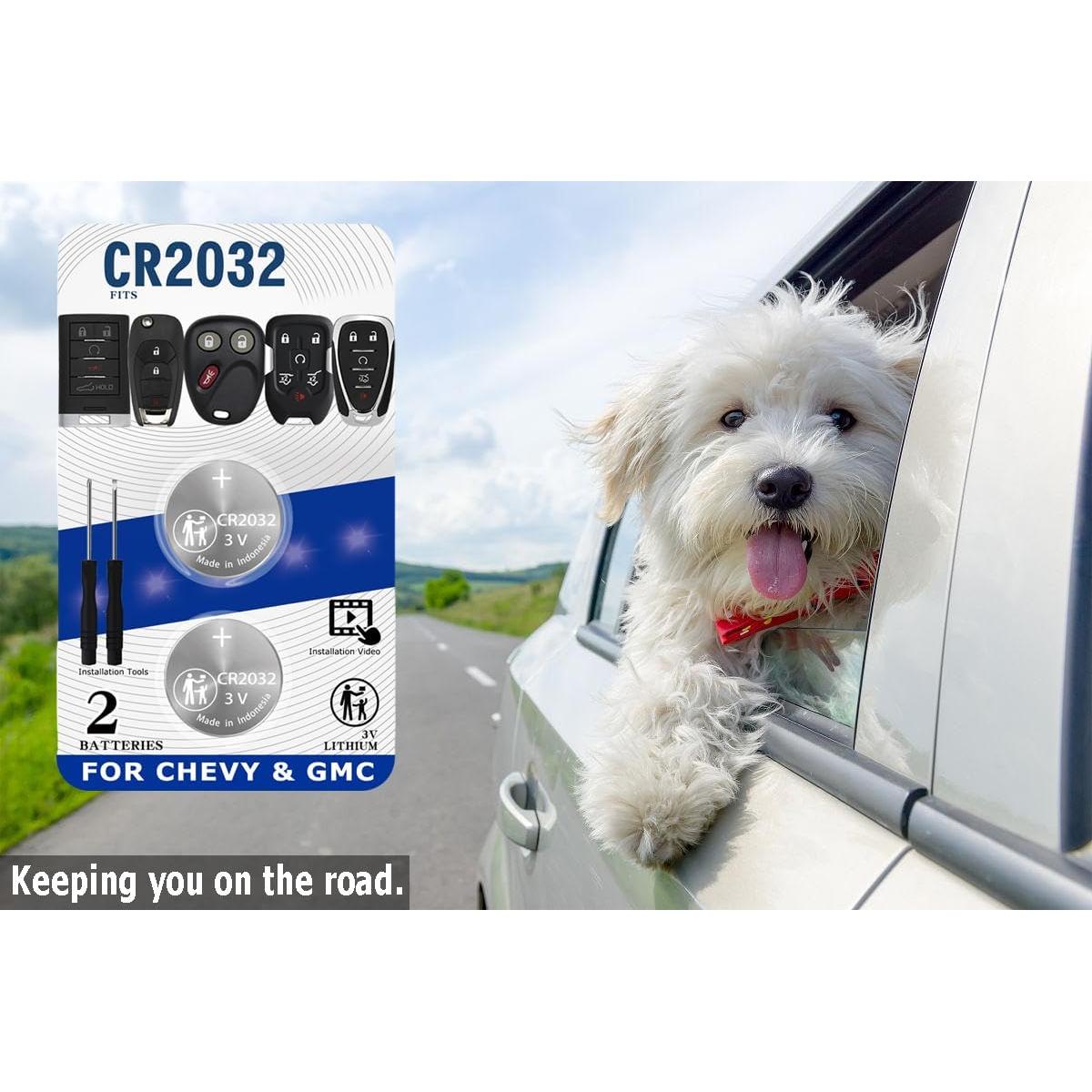 Batería CR2032 para Llave Remota Chevy GMC - 2 Piezas
