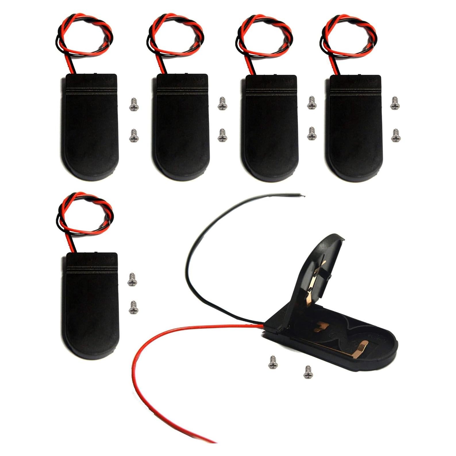 Paquete de 6 Soportes de Batería CR2032 con Interruptor 6V