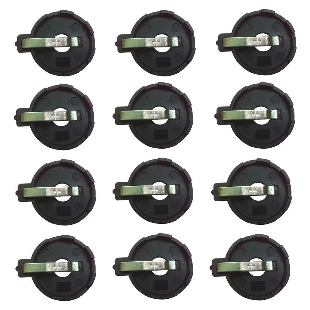 Paquete de 12 Soportes de Batería CR2032 2025 2015 con Pines