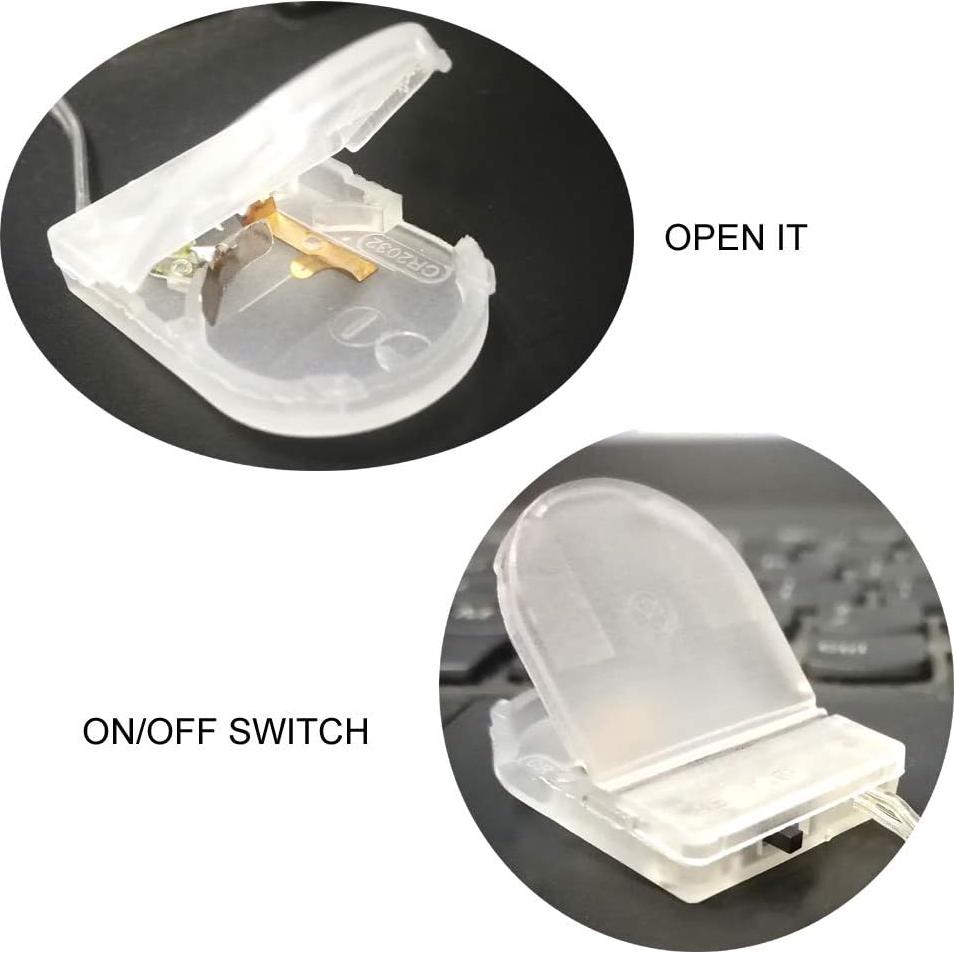 Paquete de 4 Soportes de Batería CR2032 con Interruptor 3V