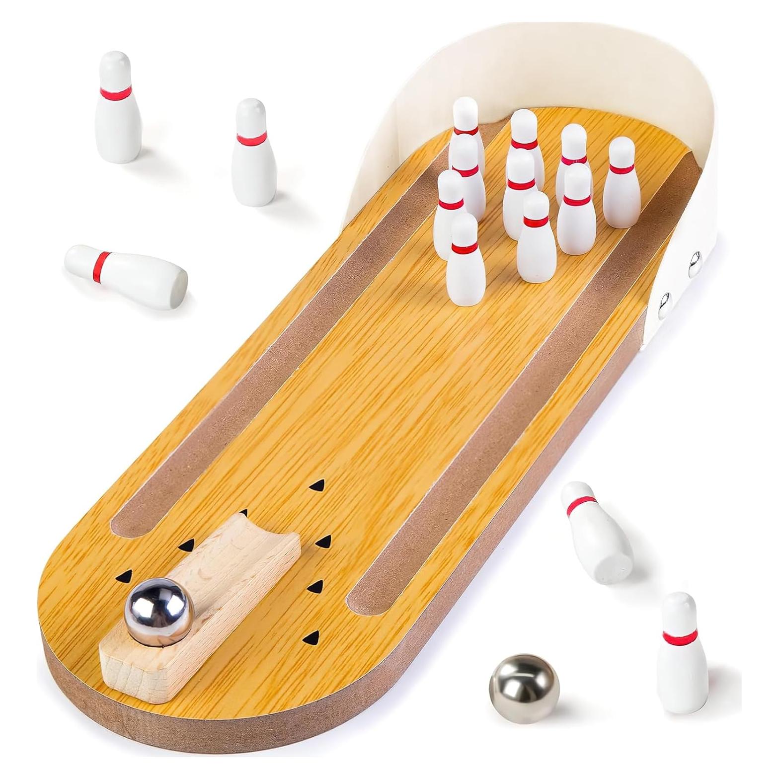 Juego de Bolos Mini 3 Nutrias de Madera para Escritorio