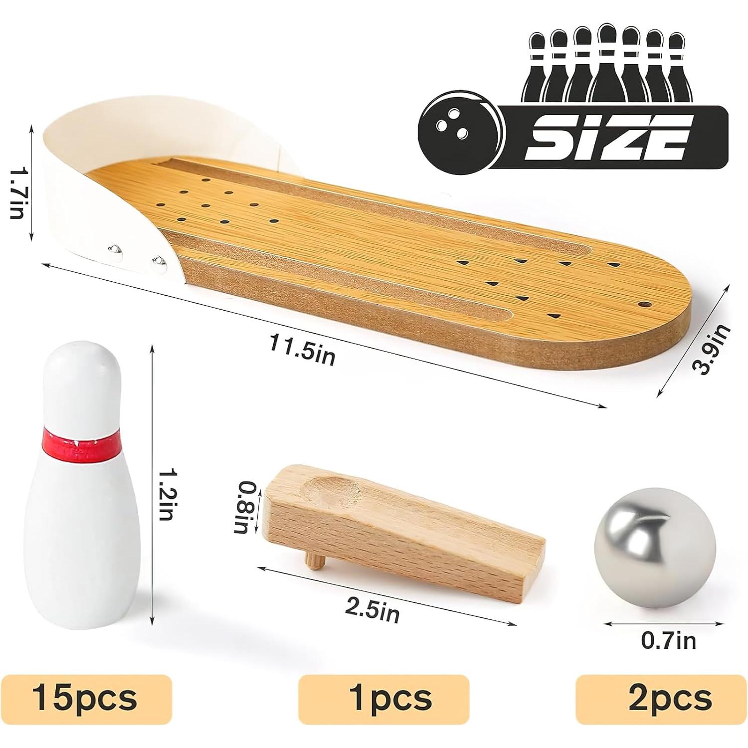 Juego de Bolos Mini 3 Nutrias de Madera para Escritorio