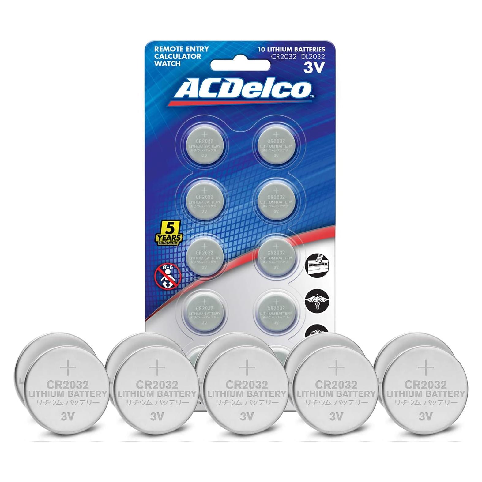 Baterías de Litio CR2032 ACDelco 10 Unidades 3V
