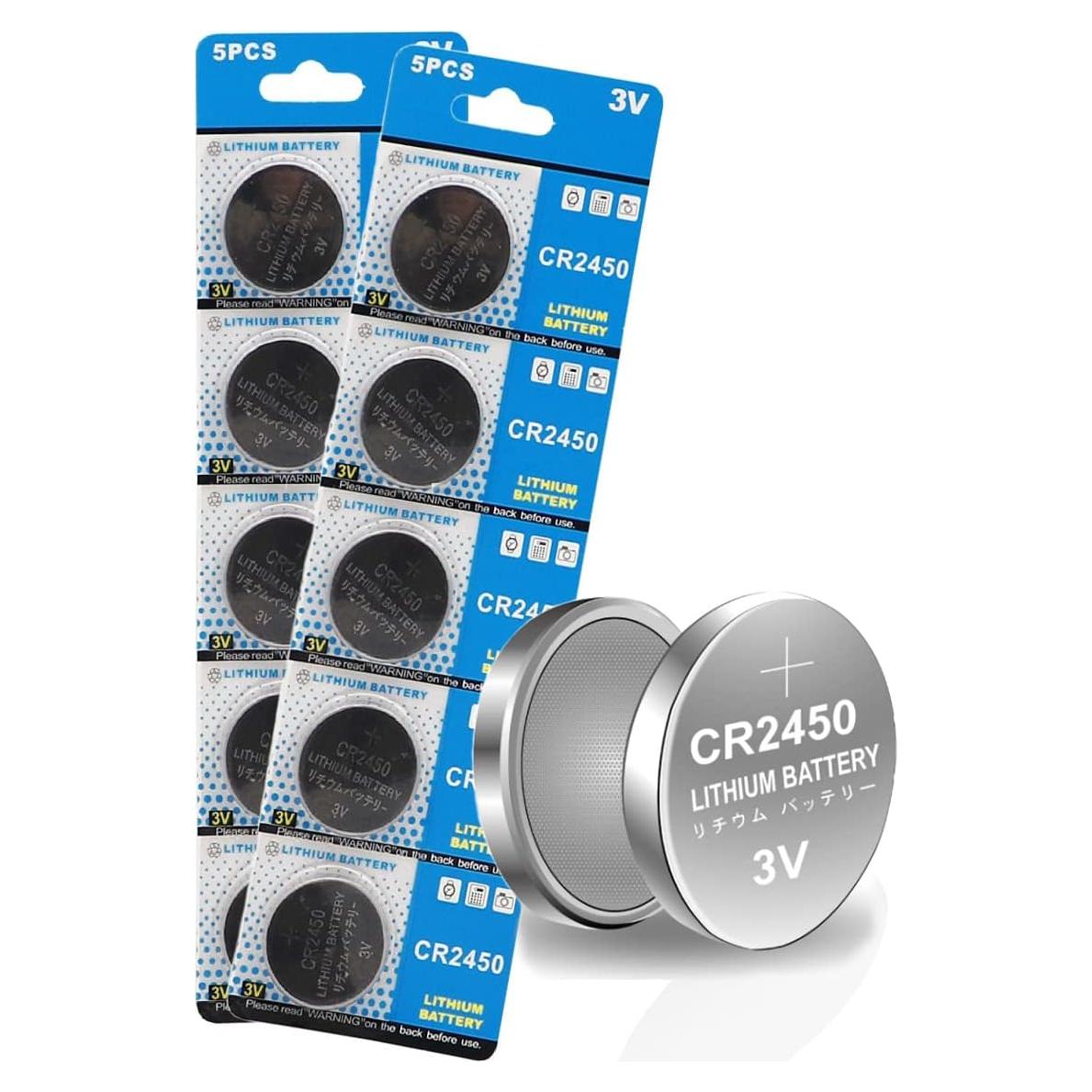 Baterías de Botón Cotchear CR2450 10 Pcs 3V 550mAh