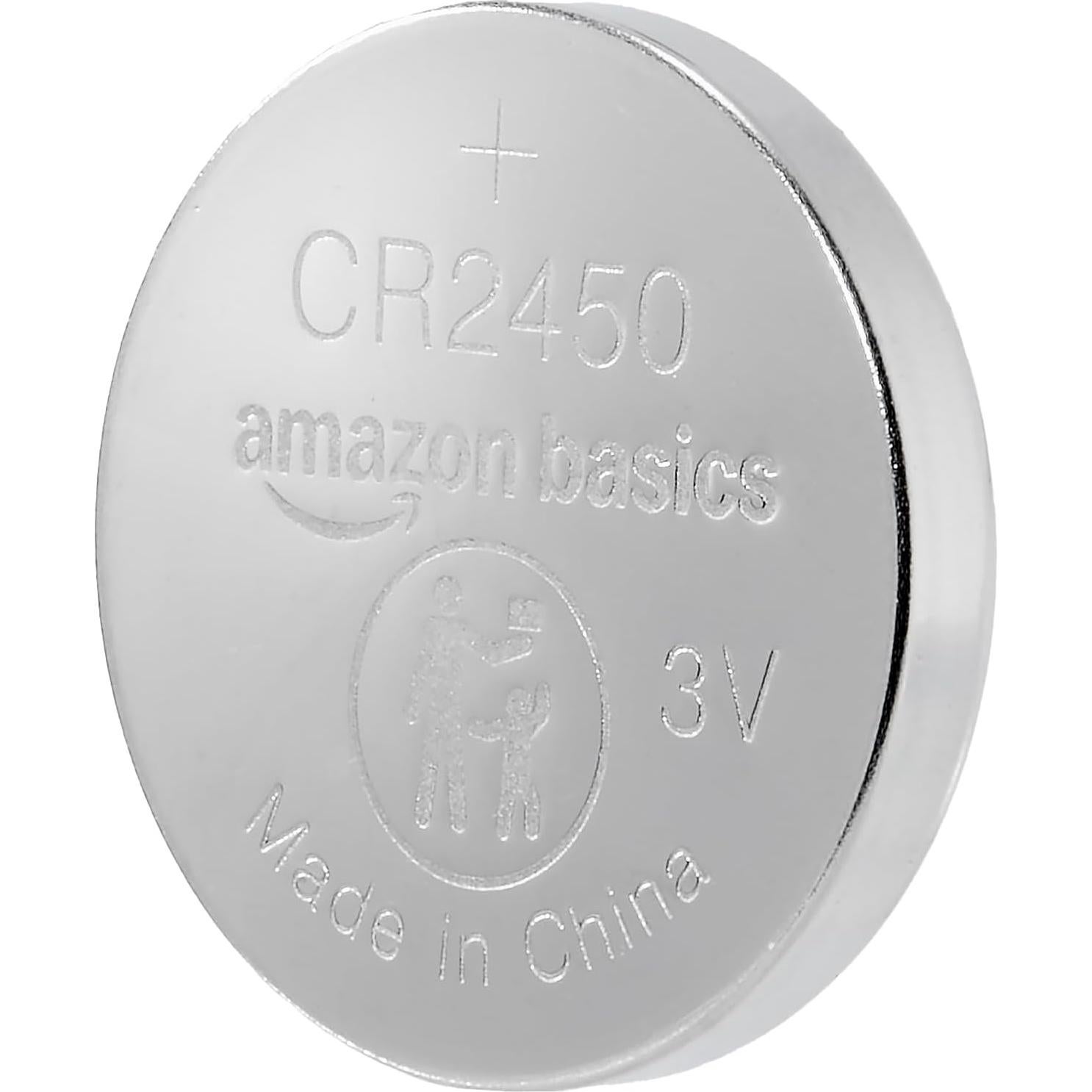 Paquete de 6 Baterías de Botón de Litio CR2450 Amazon Basics