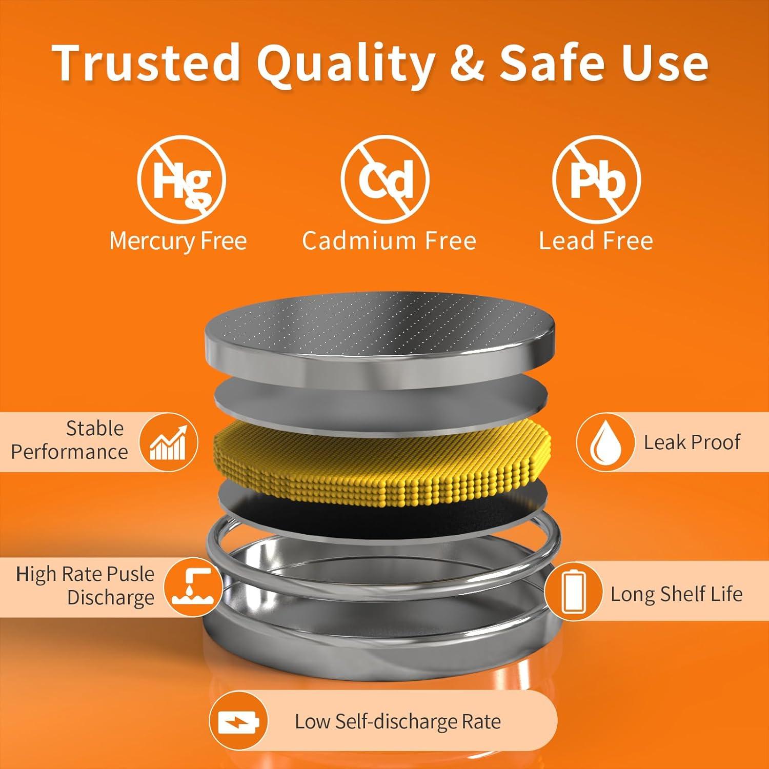 Paquete de 5 Baterías CR2450 ViCep 650mAh 3V Celda de Botón