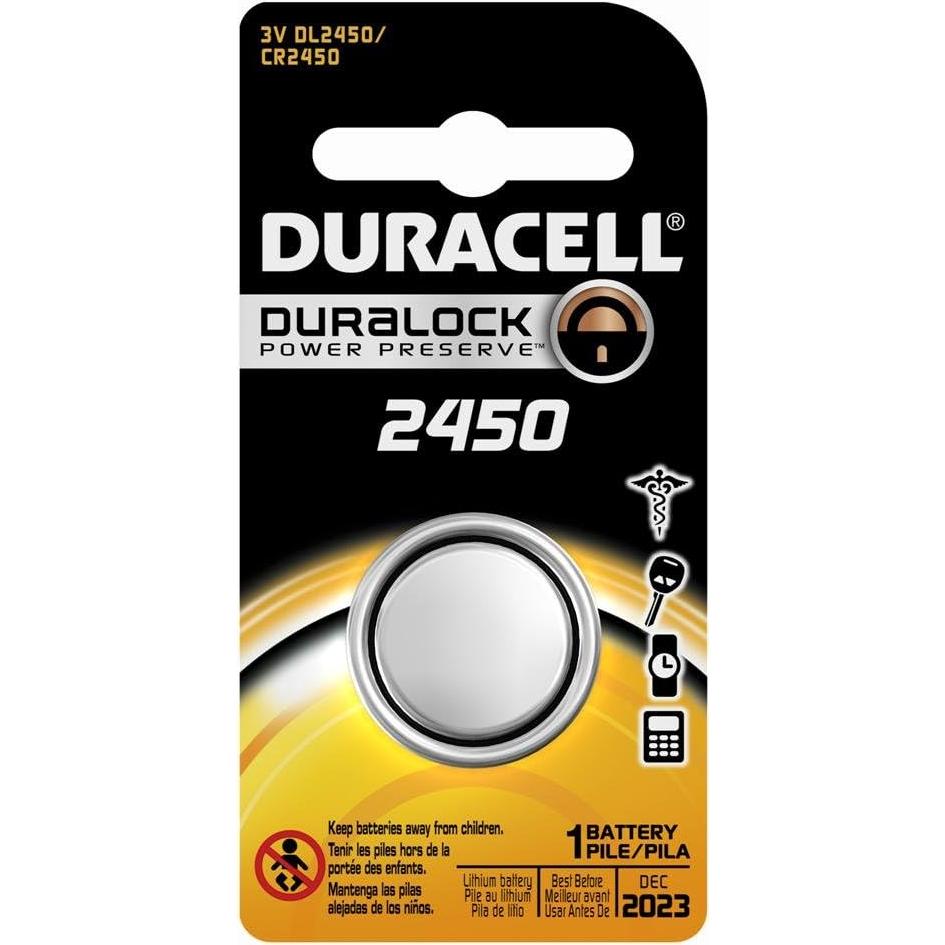 Batería de Moneda de Litio Duracell DL2450 3V 540mAh (Caja de 6)