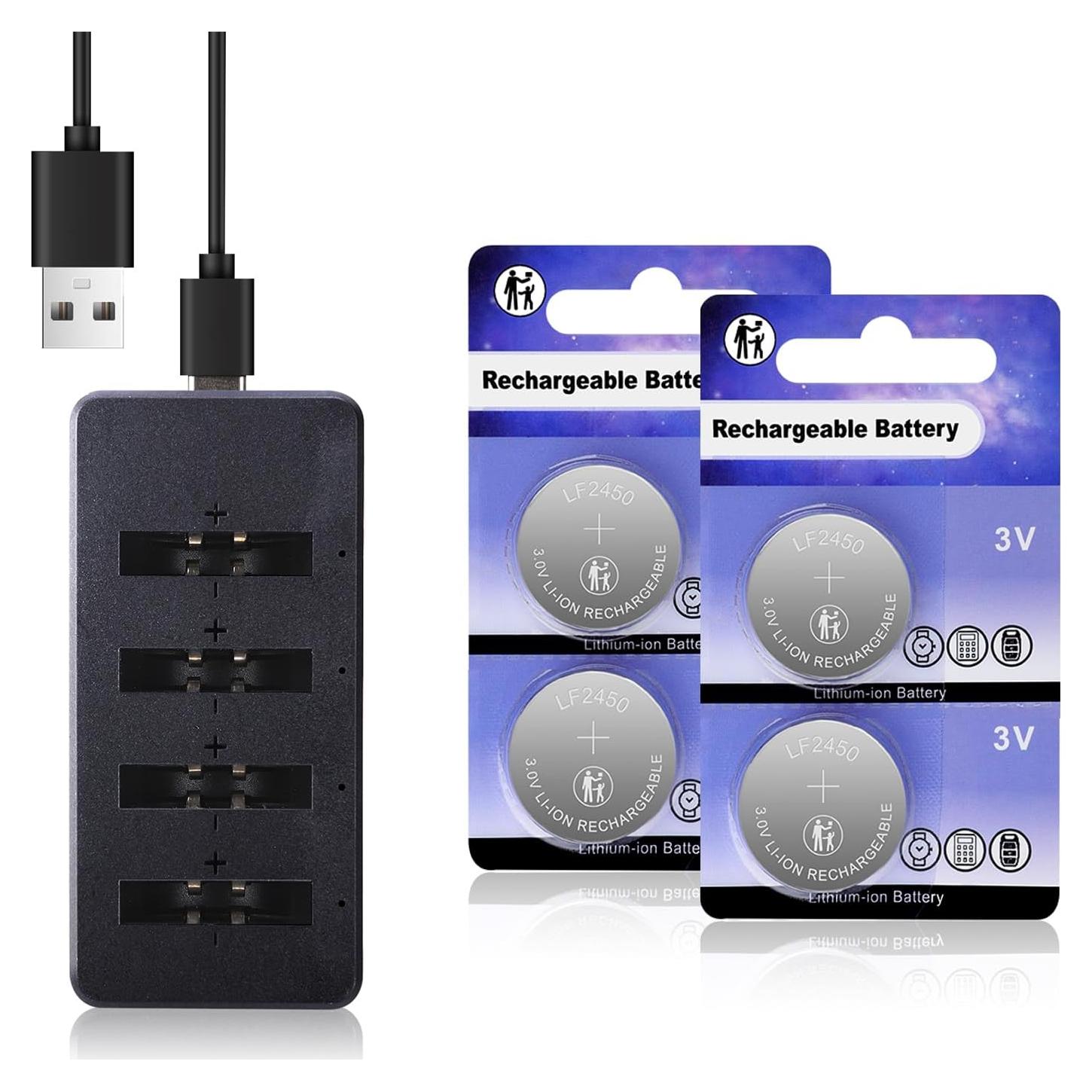 Baterías Recargables 2450 Lfeeuiaty 3V Paquete de 4