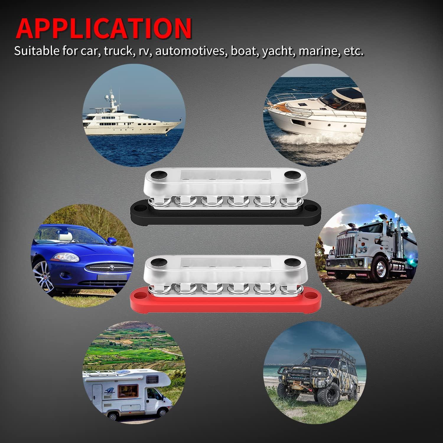 Barra de Distribución 12V DAIERTEK 6 Terminales M8 150A