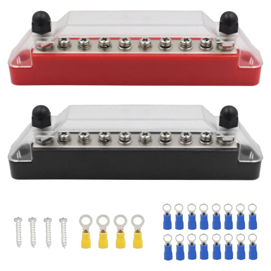 Bloque de Terminal de Barra de Bus LAINLOY 150A Rojo/Negro