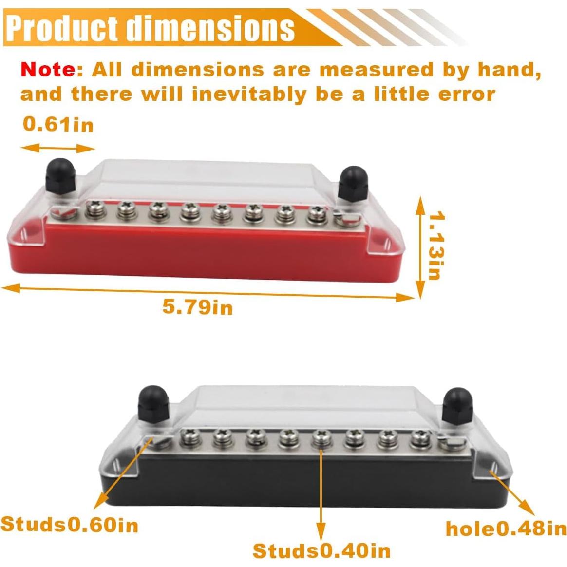 Bloque de Terminal de Barra de Bus LAINLOY 150A Rojo/Negro