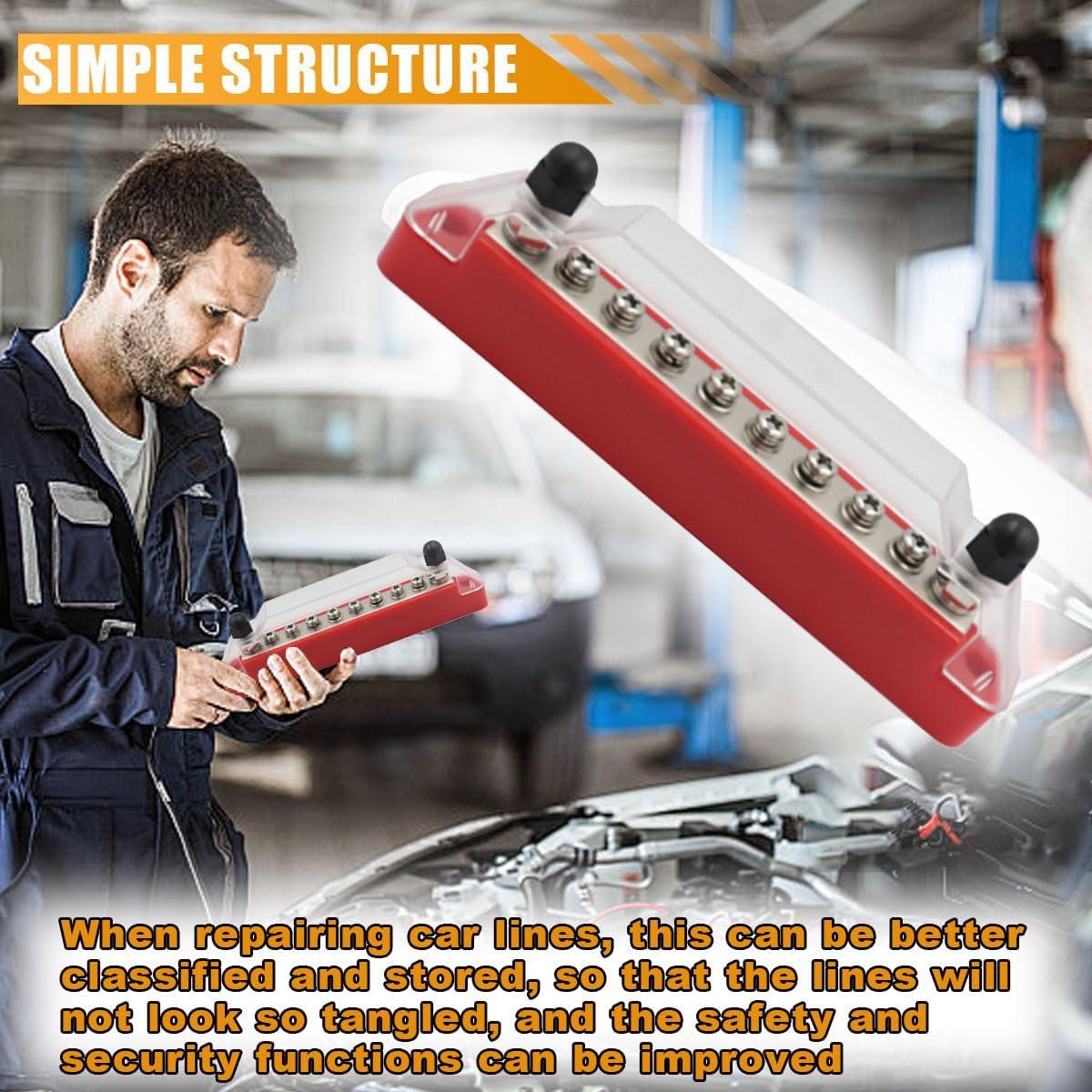 Bloque de Terminal de Barra de Bus LAINLOY 150A Rojo/Negro