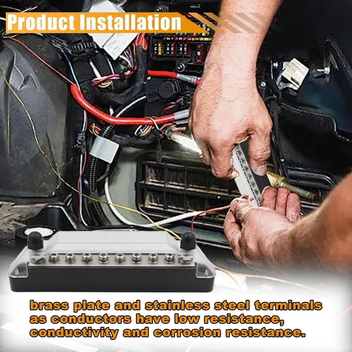 Bloque de Terminal de Barra de Bus LAINLOY 150A Rojo/Negro