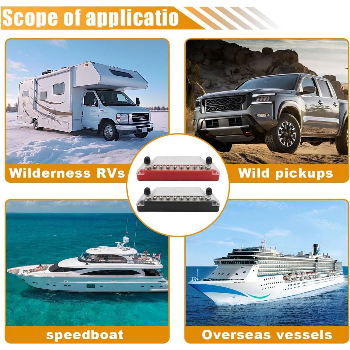 Bloque de Terminal de Barra de Bus LAINLOY 150A Rojo/Negro