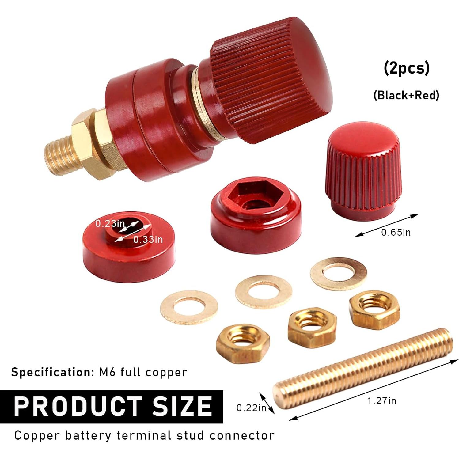 Conector de Terminal de Batería de Cobre DXNQ M6 2PCS