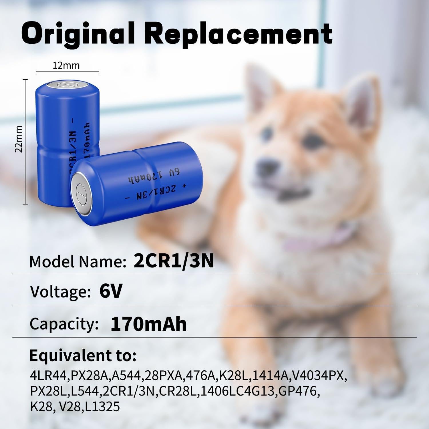 Paquete de 8 Baterías 6V 2CR1/3N para Collares de Perro