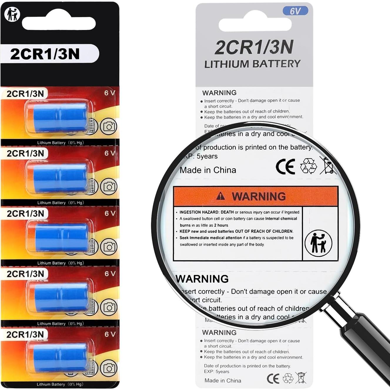 Baterías 2CR1/3N 6V JOXIYECLTL para Collares de Perro (5PCS)