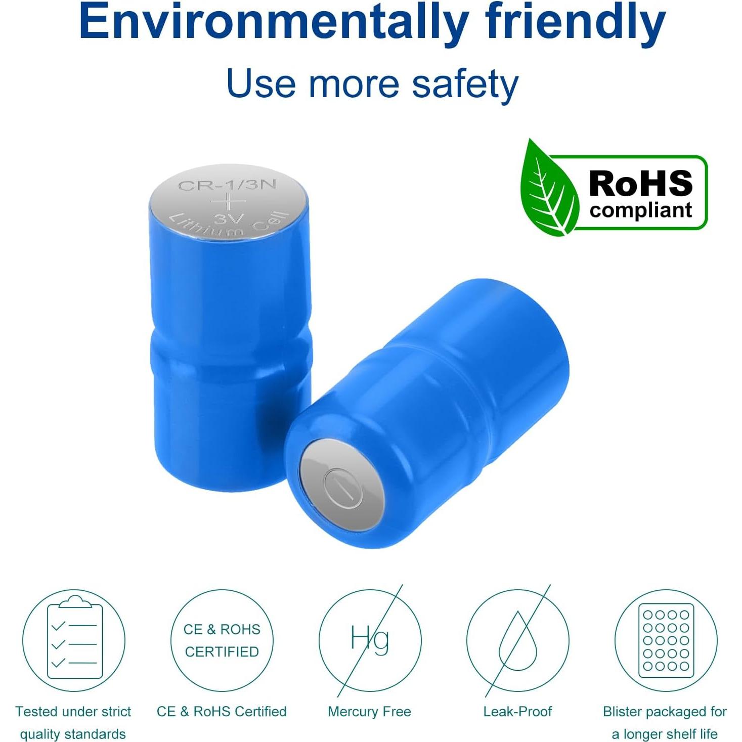 Batería 2CR1/3N 6V 170mAh Lfeeuiaty para Collares de Perro - Paquete de 10