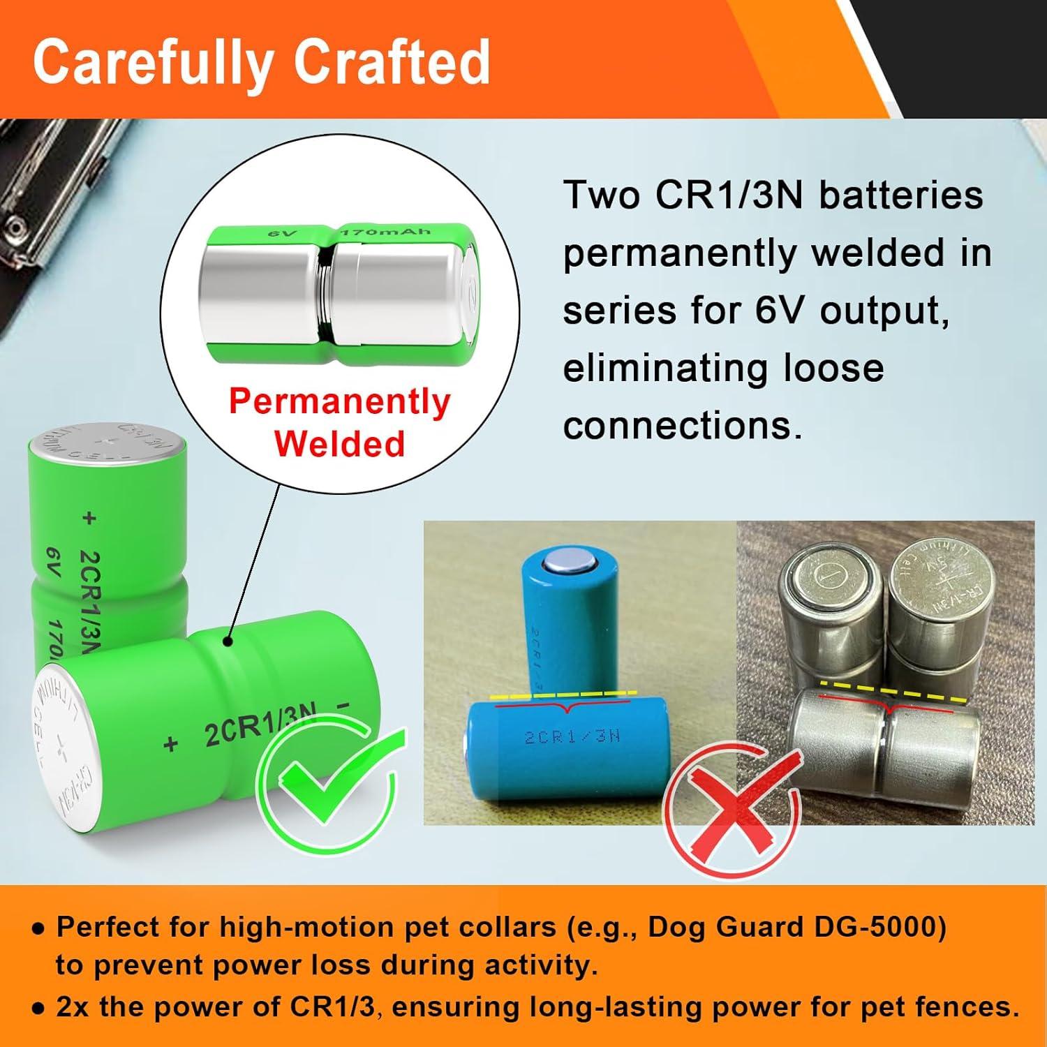 Paquete de 4 Baterías 2CR1/3N 6V Bayattoo para Collares de Perro