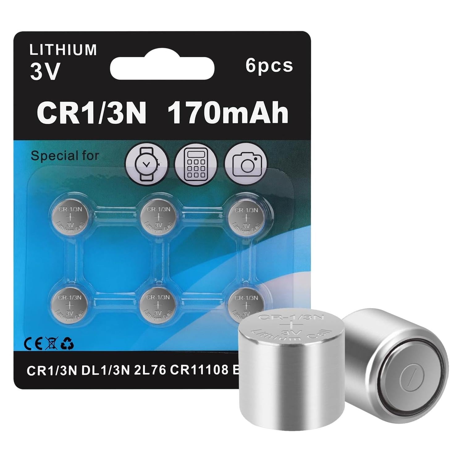 Batería de Litio 1/3N Lfeeuiaty 3V para Collares de Perro - 6 Unidades