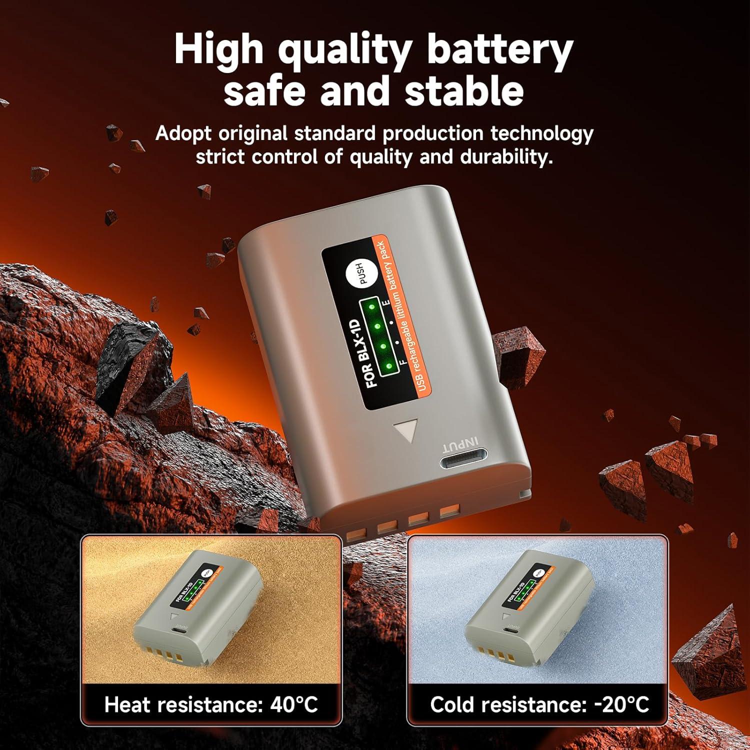 Paquete de 2 Baterías BLX-1 Olympus OM-1 y OM-1 Mark II