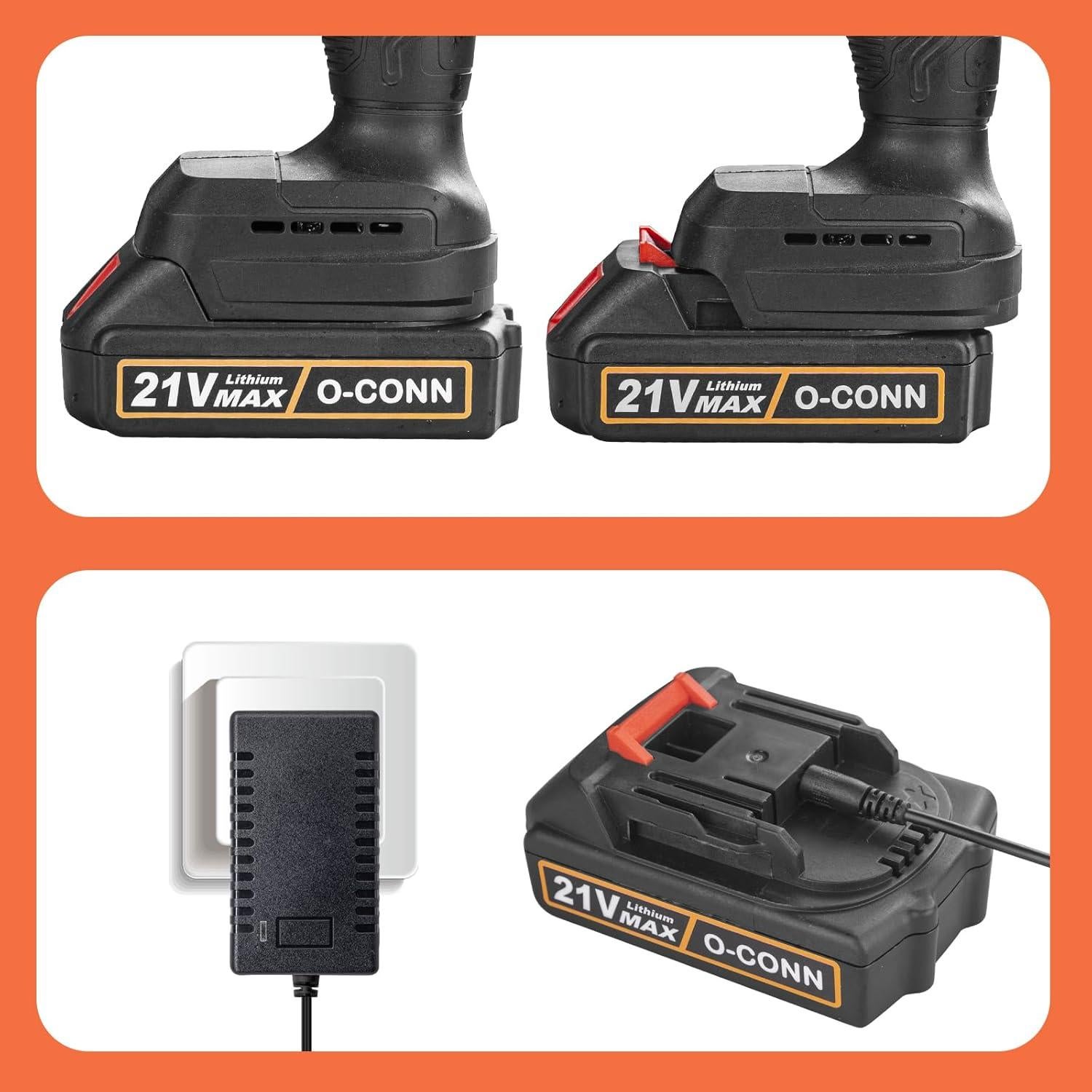 Batería Recargable O-CONN 21V MAX 2000mAh para Motosierra