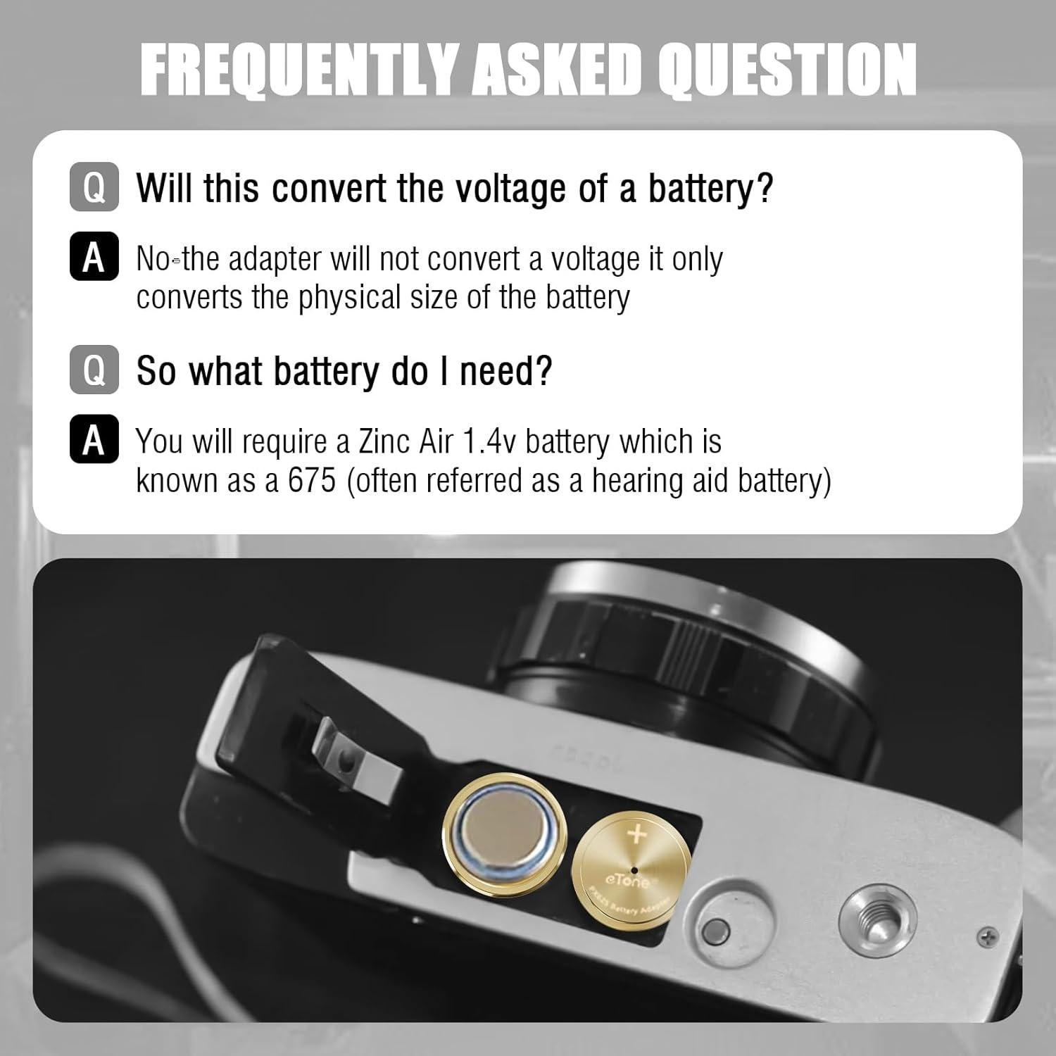 Adaptador de Batería de Metal eTone para Cámaras PX625 MR9