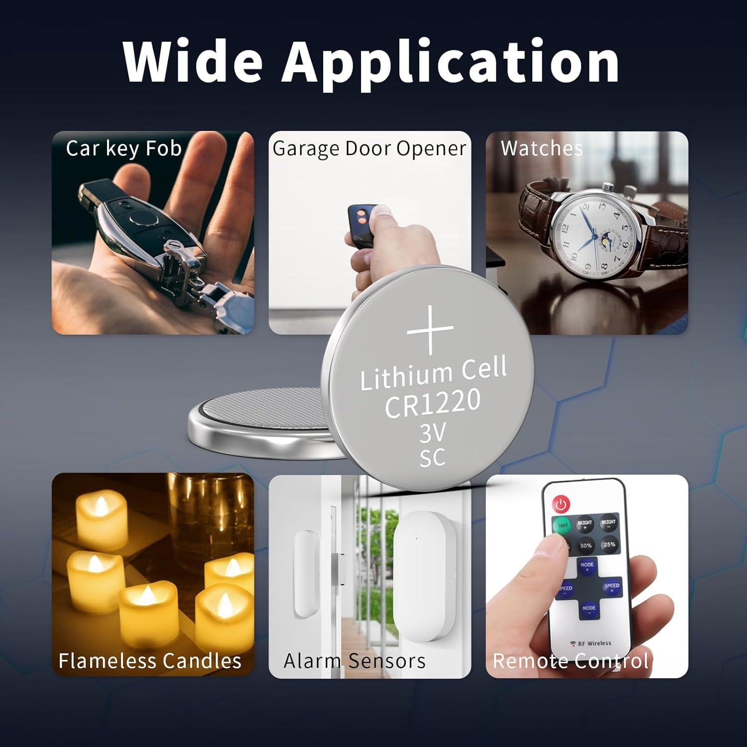 Baterías de Litio PKCELL CR1220 Paquete de 10 - 3V