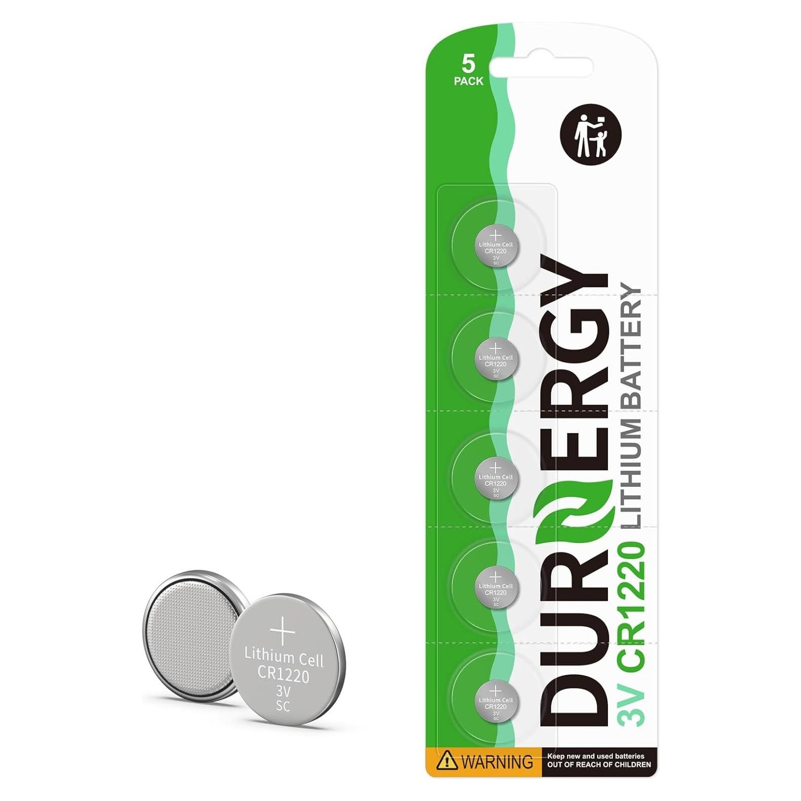 Batería de Litio DURNERGY CR1220 3V Paquete de 5 Unidades